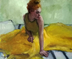 La robe jaune - Huile sur lin 46x38