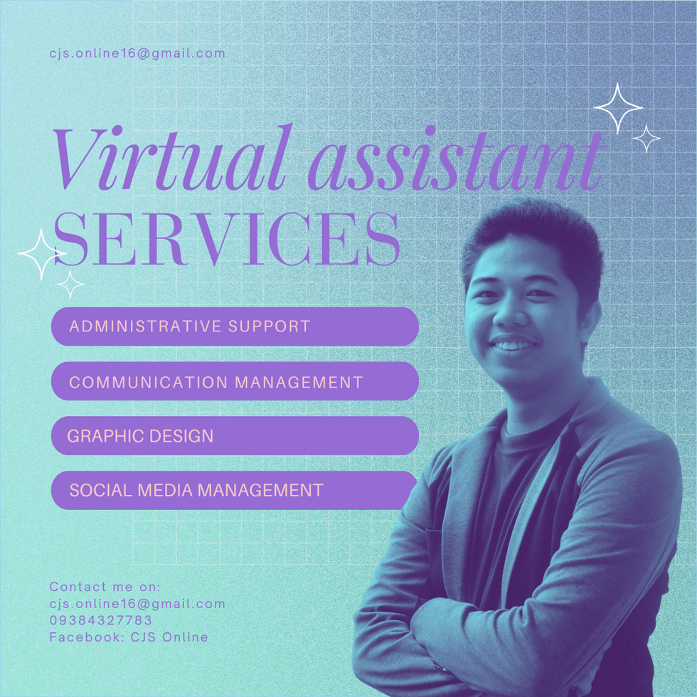 Blue and Purple Simple Gradient Modern Virtual Assistant Services Animated Instagram Post (2)