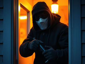 Burglar Making Entry Into Home not Being Protected By Home Security Screens