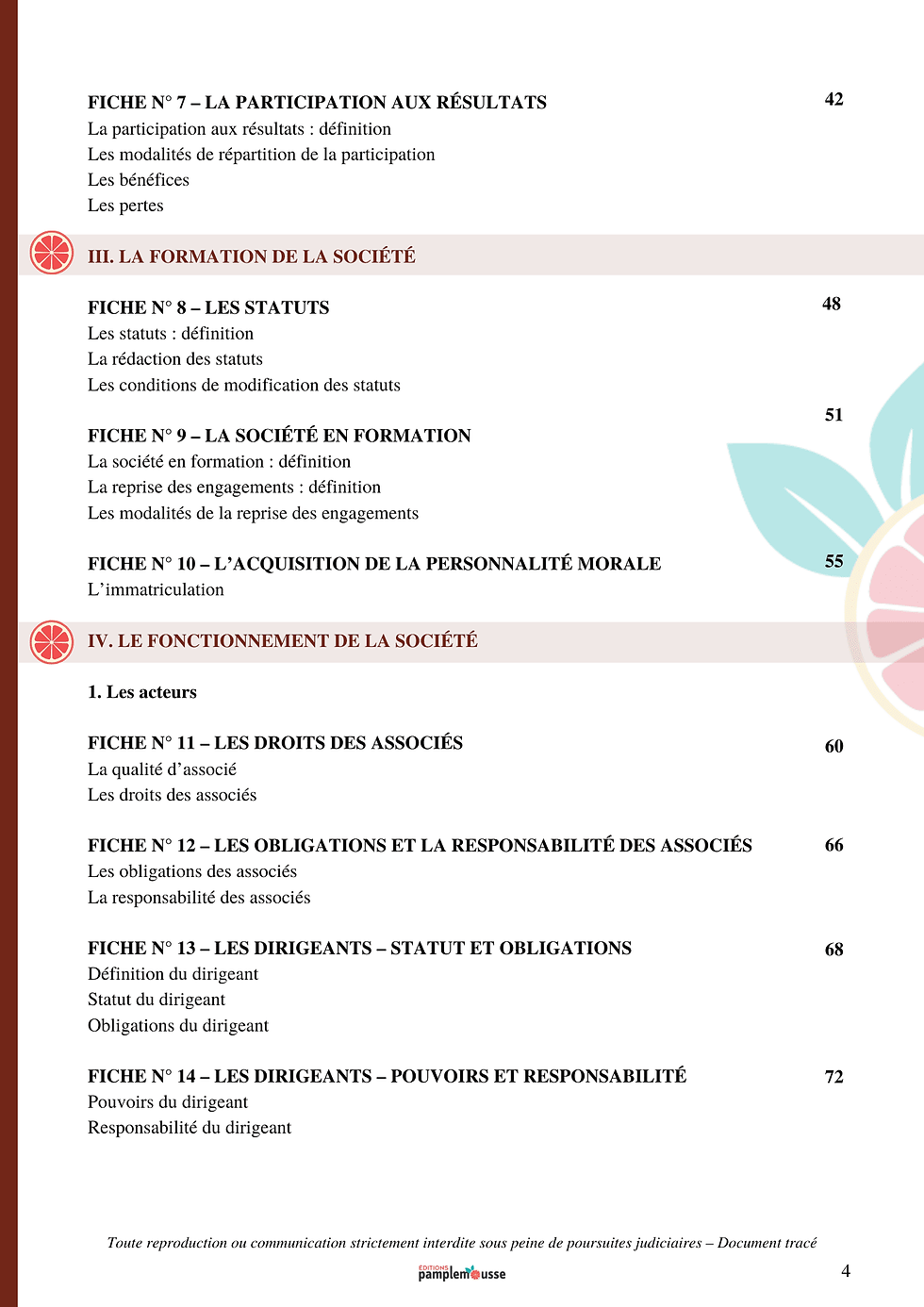 Miniature : cours fiches droit commun des societes