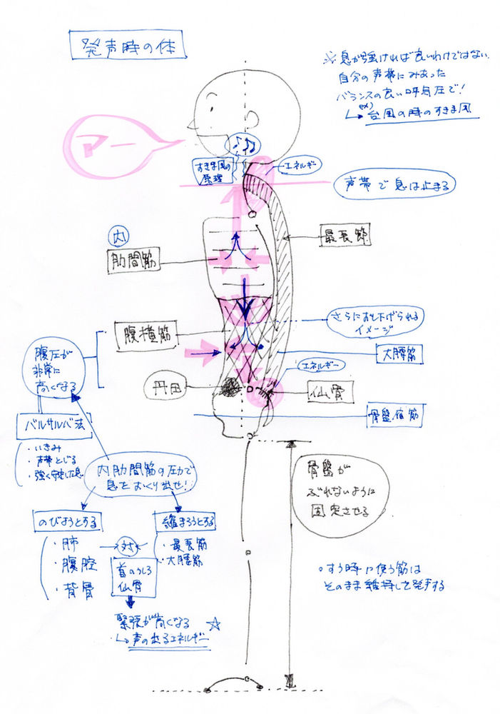 弓矢で例える 支えて声を出す仕組み