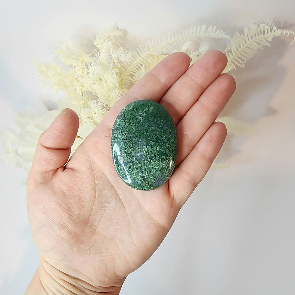 Thumbnail: Moss Agate • Palm Stone #1