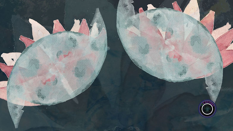 underwater flower and moon design