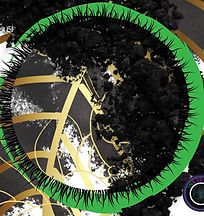 digital nature art - black, green, and gold