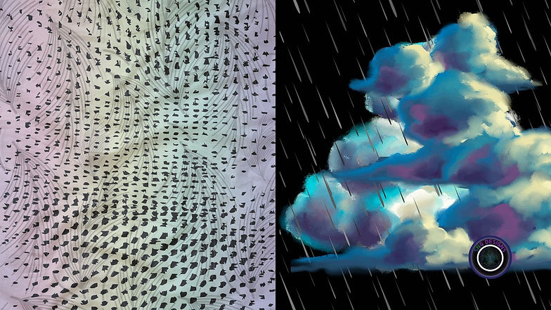 contrasting cloud patterned design