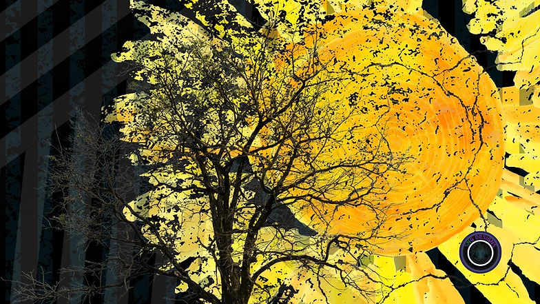 yellow and black tree art for nature