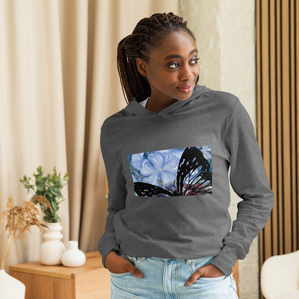 Thumbnail: Butterfly hooded long-sleeve tee