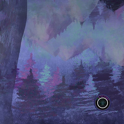 beautiful pastel tree sunset pattern