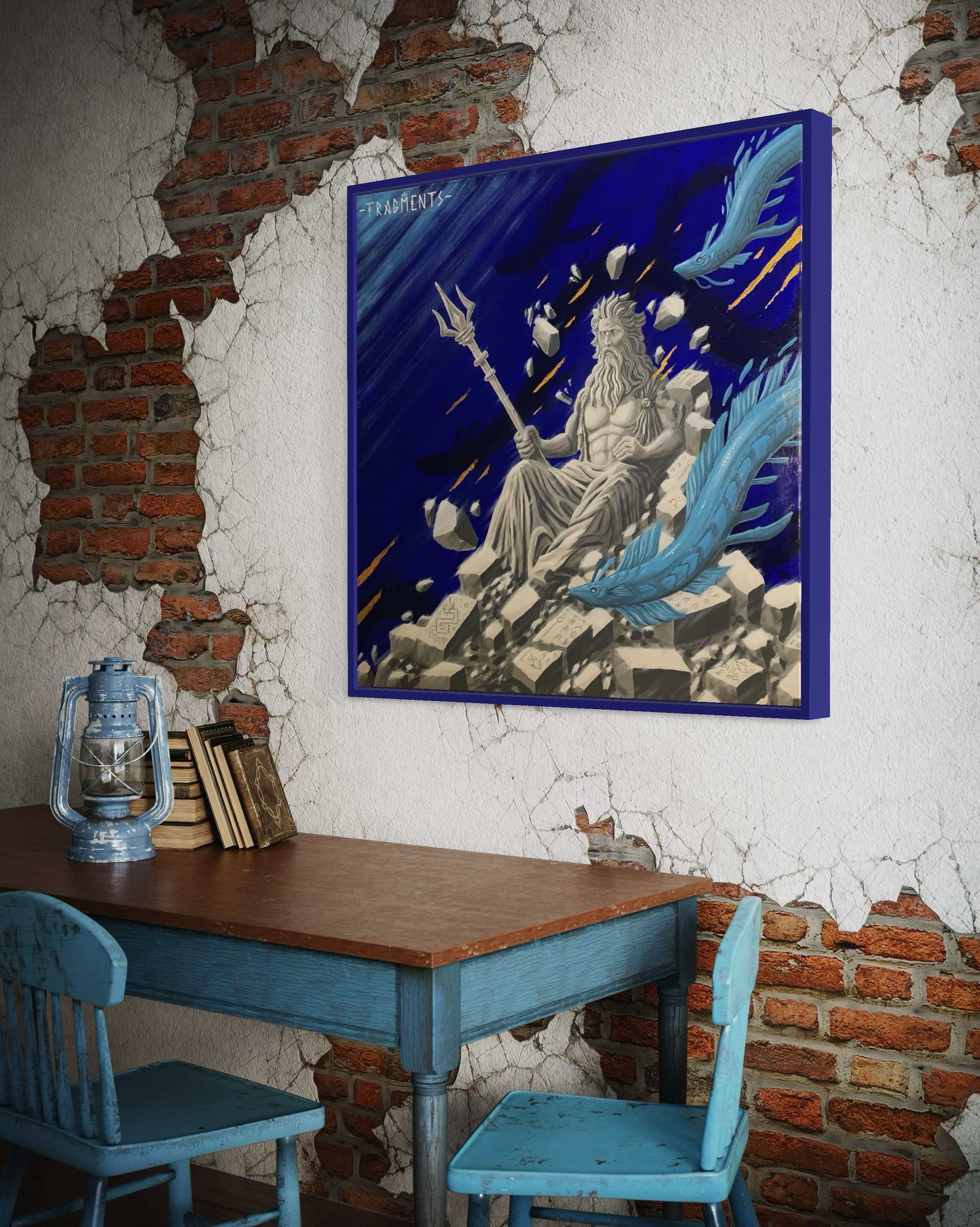 Poséidon - 100 cm x 100 cm