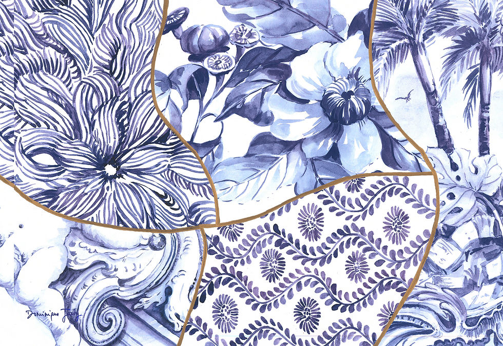 Miniatura: Jogo Americano Série "Crack in Blue"