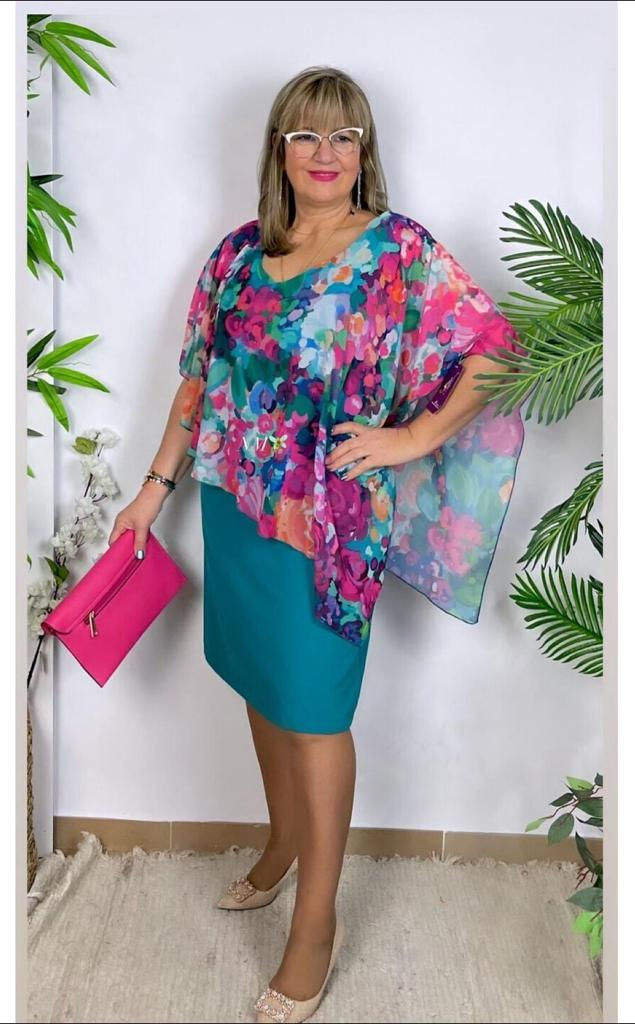 Vestido Capa Florida