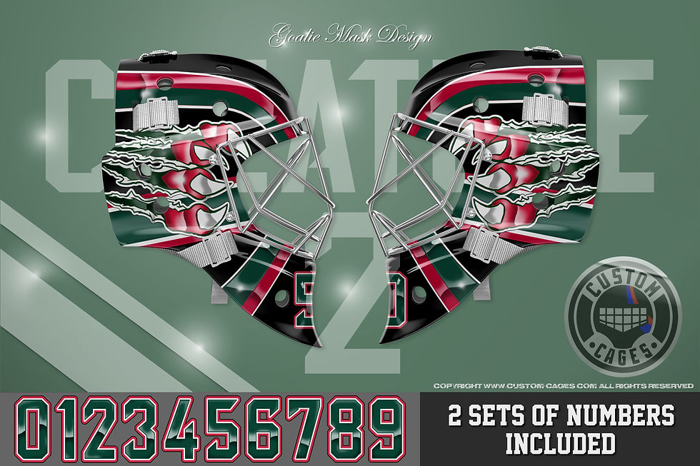 Custom Cages goalie mask decals