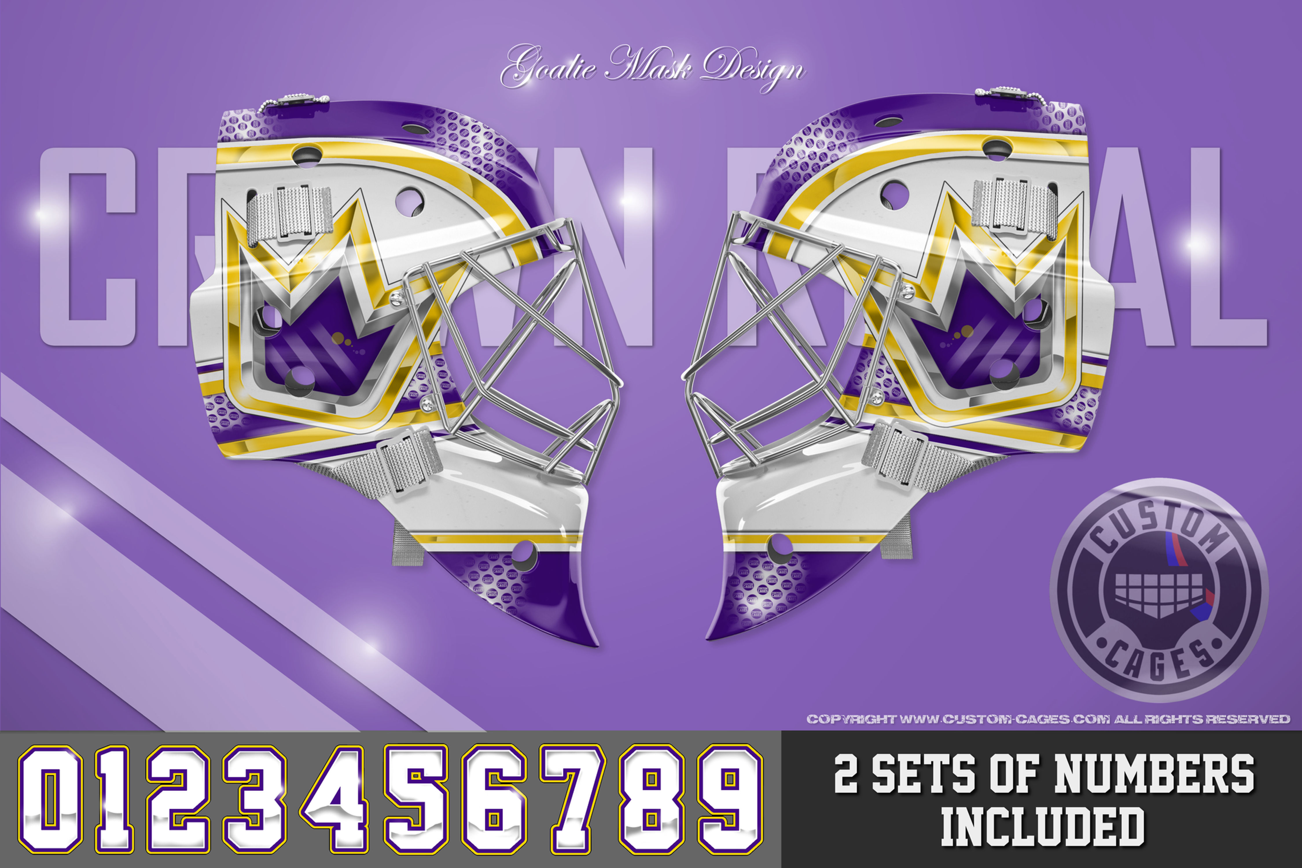 CROWNROYAL-Goalie Mask Vinyl Decal Set