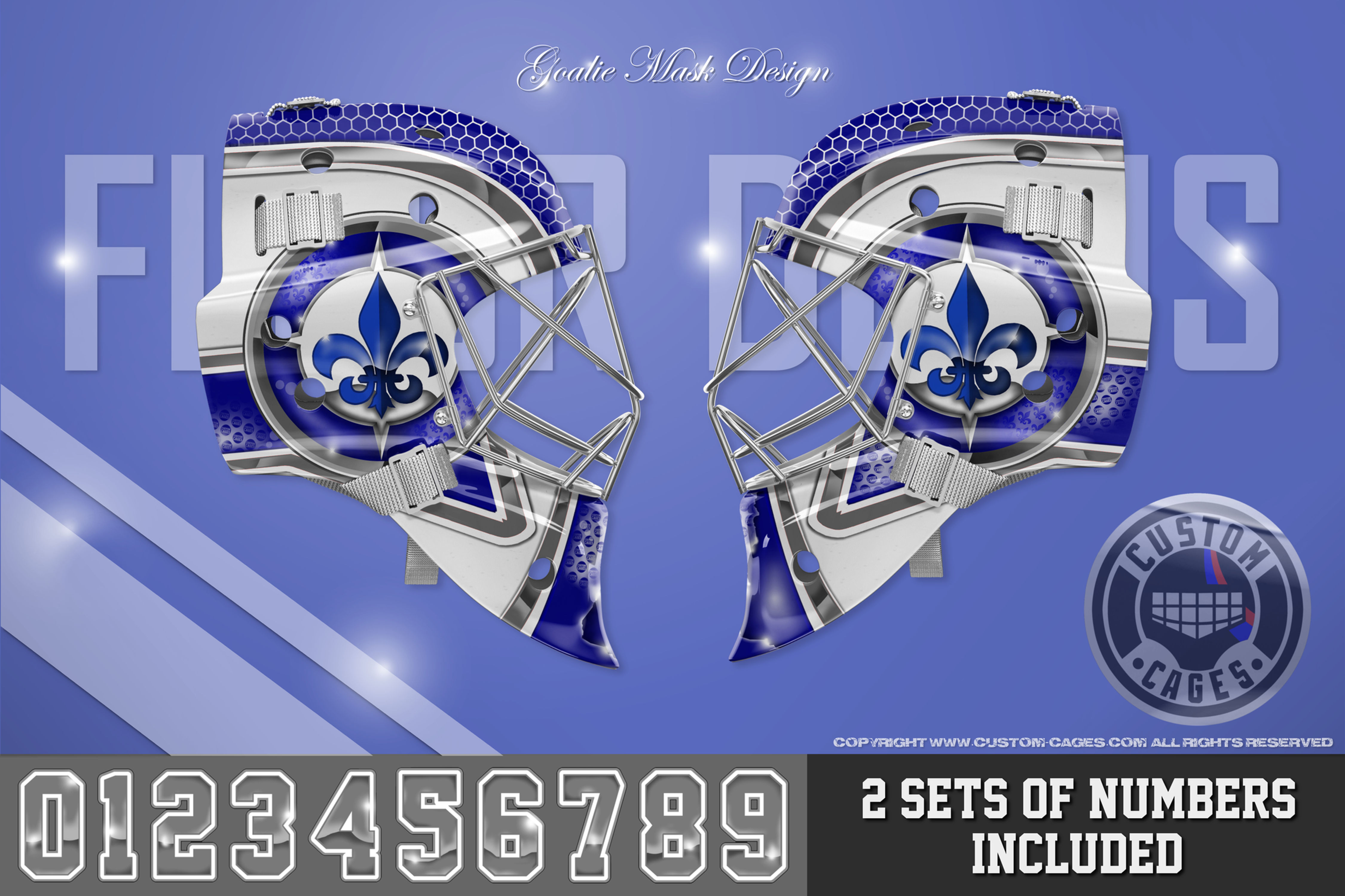 FLEURDELIS-Goalie Mask Vinyl Decal Set