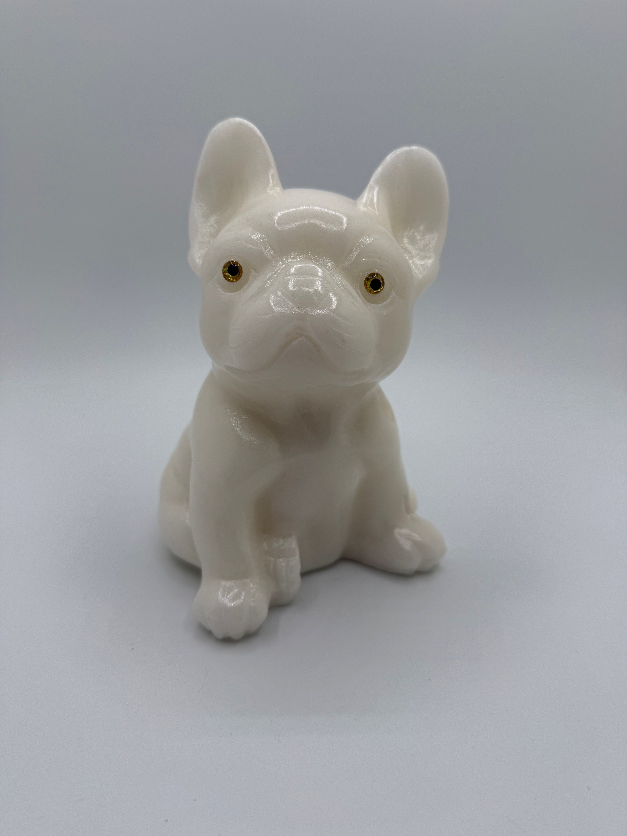 White Jade - Frenchie Crystal Carving