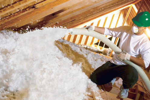 green hard hat insulation contractor from Washington DC using blown in insulation