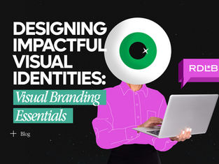 Visual identity design essentials — RDLB branded card for the Designing Impactful Visual Identities guide on visual branding