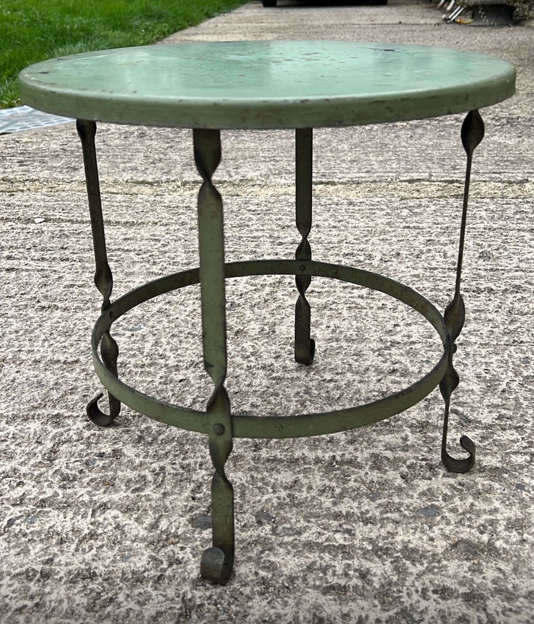An Antique Forged Iron Round Low Table