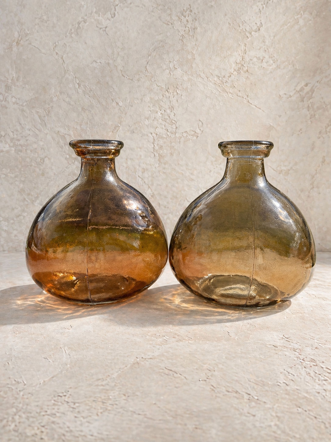Pair of Mid-Century Smoked Glass Vases