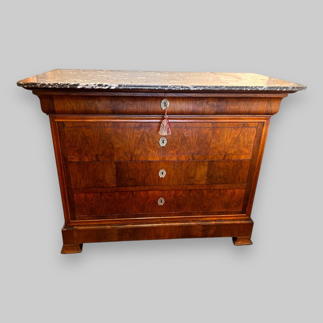 An Attractive C19th Burr Walnut French Commode