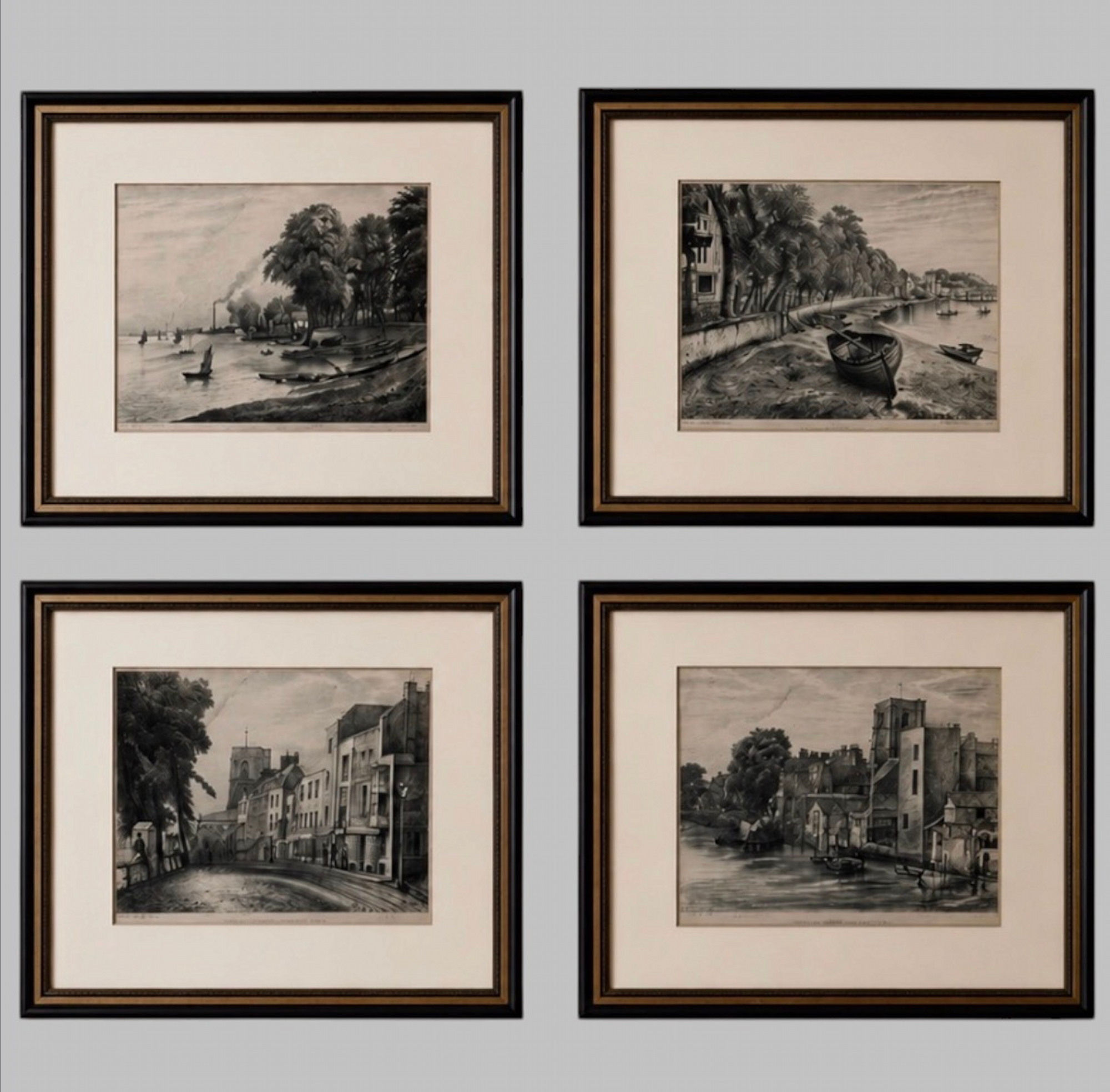 Four Lithographs 1829 -Images of Chelsea, London - J.C Burgess -Printer William