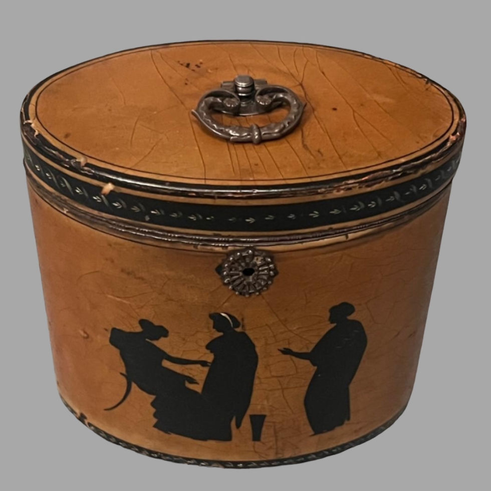 George III Etruscan Style Papier Mache Tea Caddy