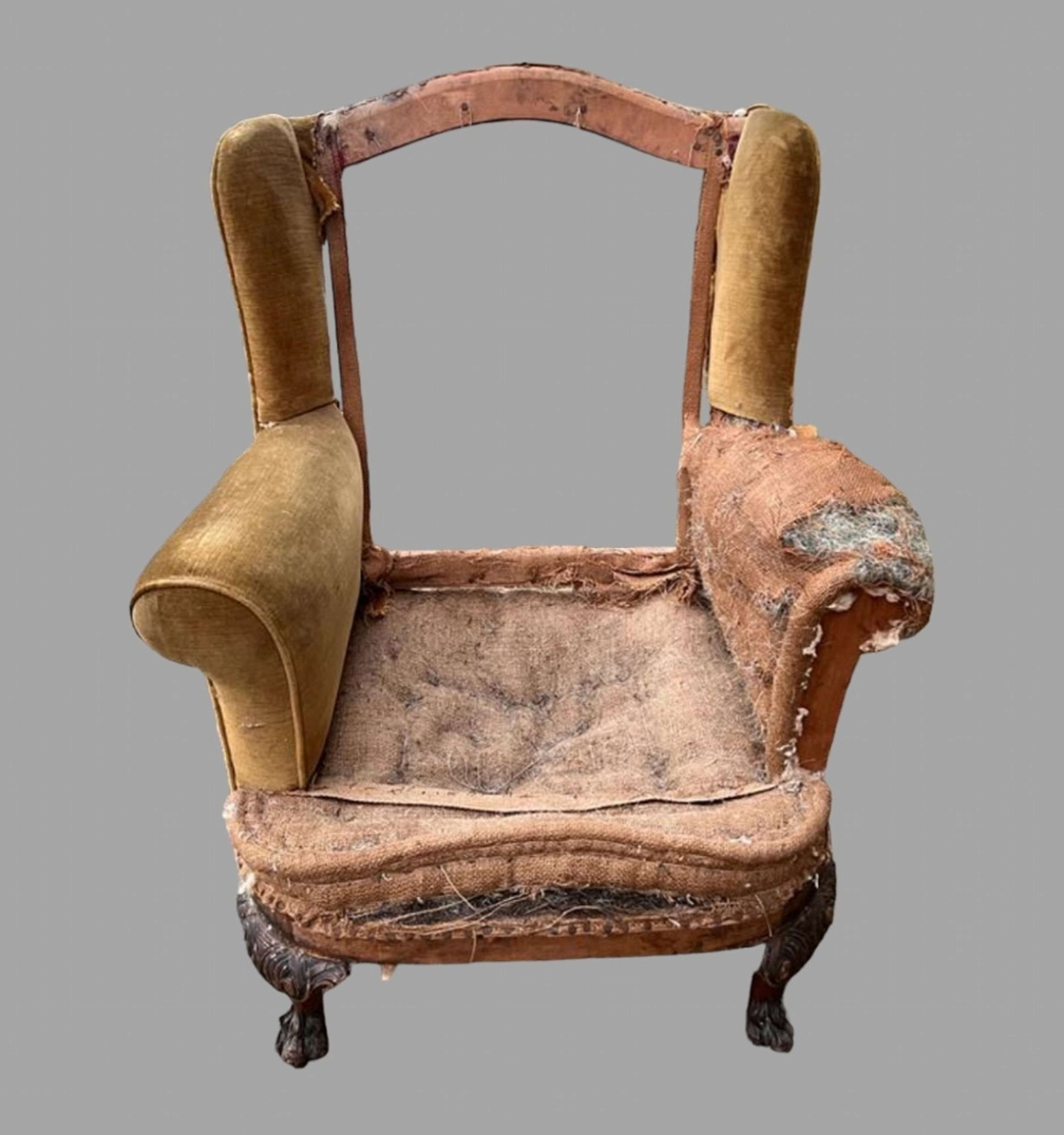 An Attractive C19th Mahogany Armchair for Reupholstery