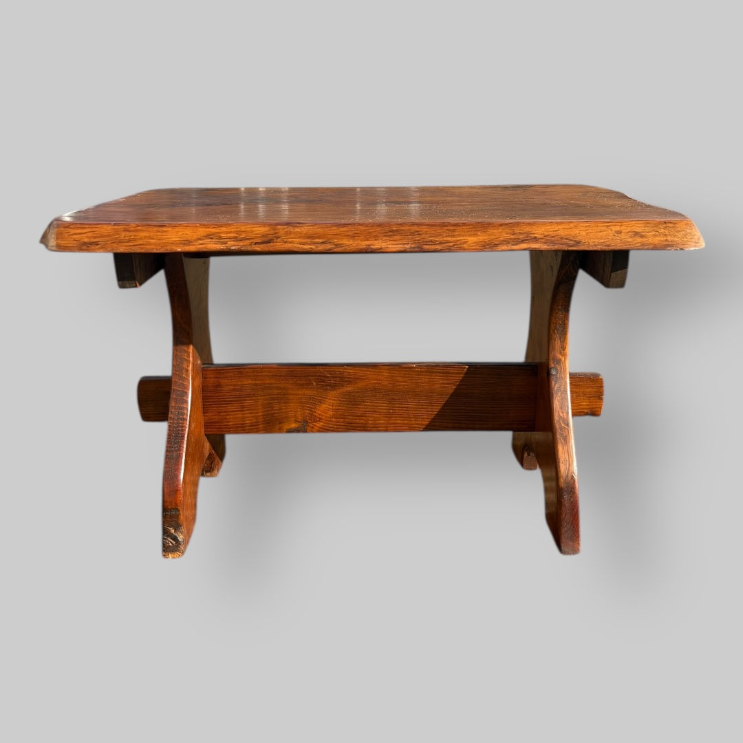 A Mid-Century Alpine Pyrographed Coffee Table