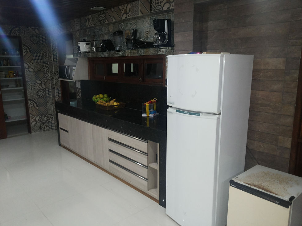 Cozinha de casa de campo cor santana