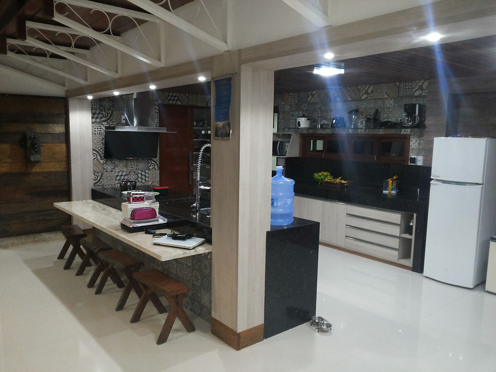 Cozinha de casa de campo cor santana