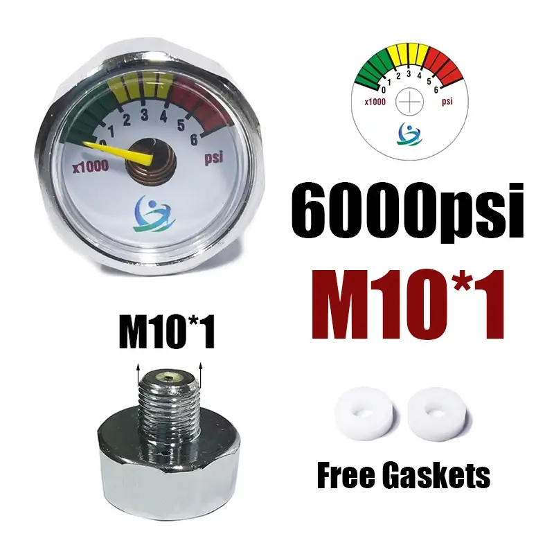 Miniatura: Mini Micro 25mm/1inch Gage Manometer Pressure Gauge Compressed Air Hand Pump