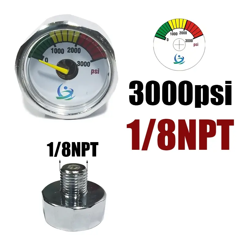 Miniatura: Mini Micro 25mm/1inch Gage Manometer Pressure Gauge Compressed Air Hand Pump