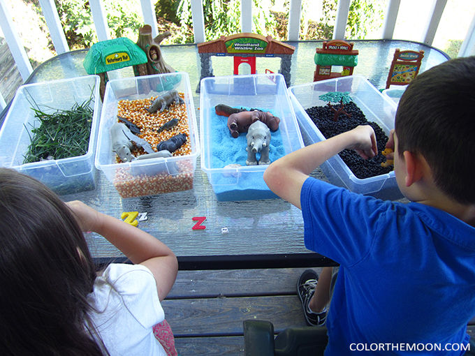 SIMPLE TO MAKE ZOO SENSORY BINS