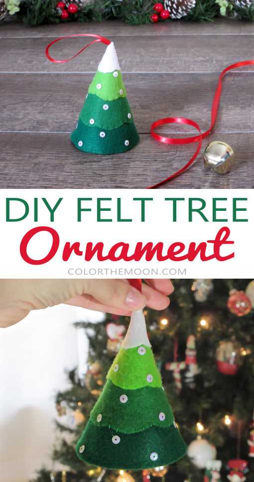 This felt tree ornament is SO CUTE and so easy to make. What a great Christmas craft for kids!