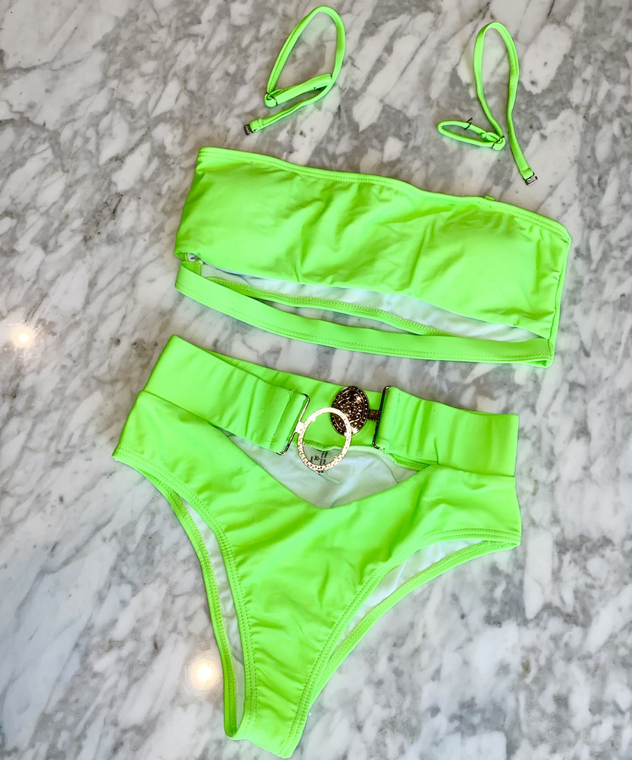 Neon Green Plush Swimsuit
