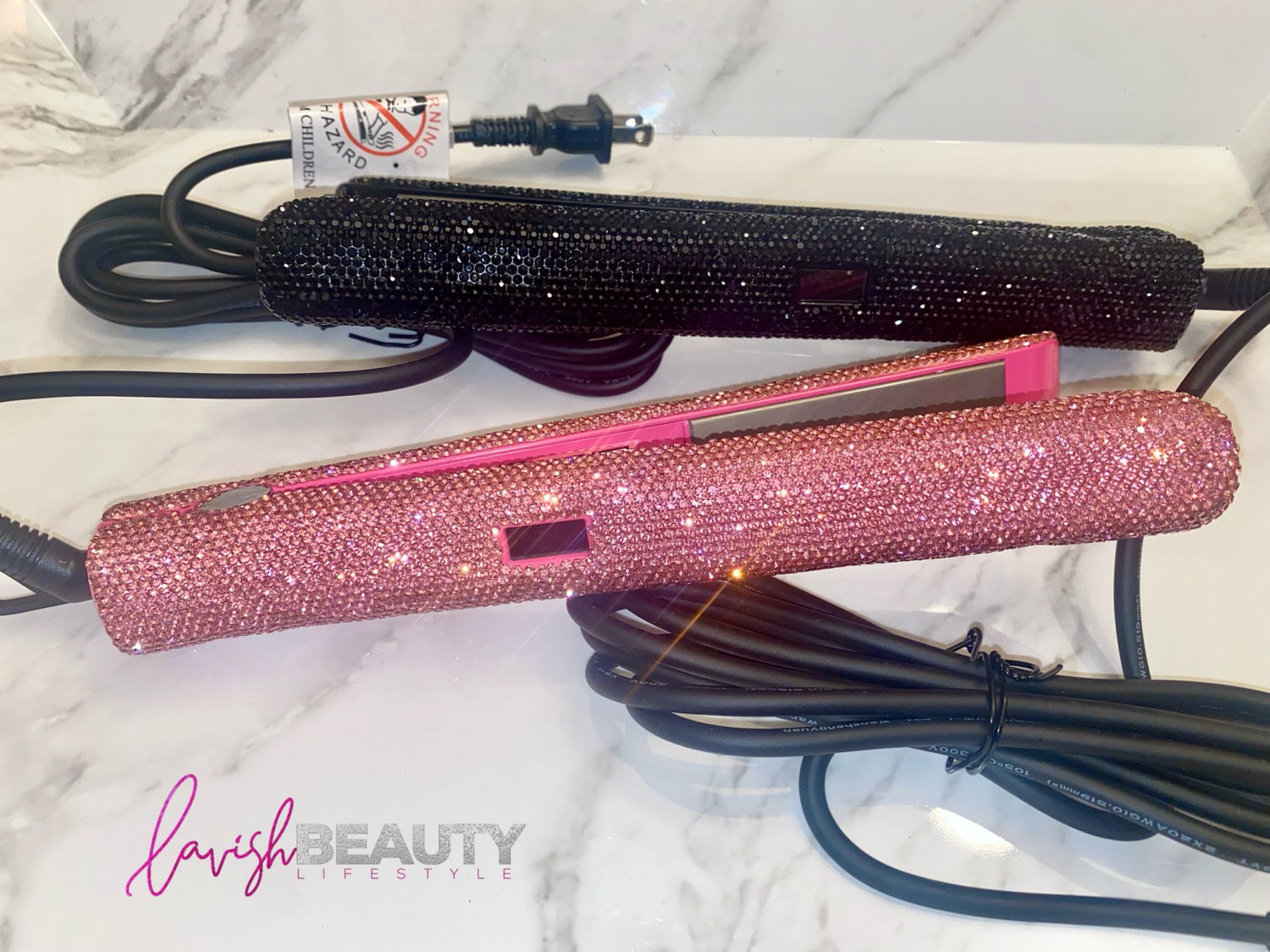 Black/Pink Crystal Flatiron 