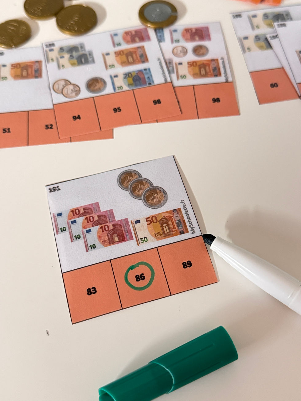 Miniature : Monnaie Cartes à pinces Jeu 4 Série Orange 