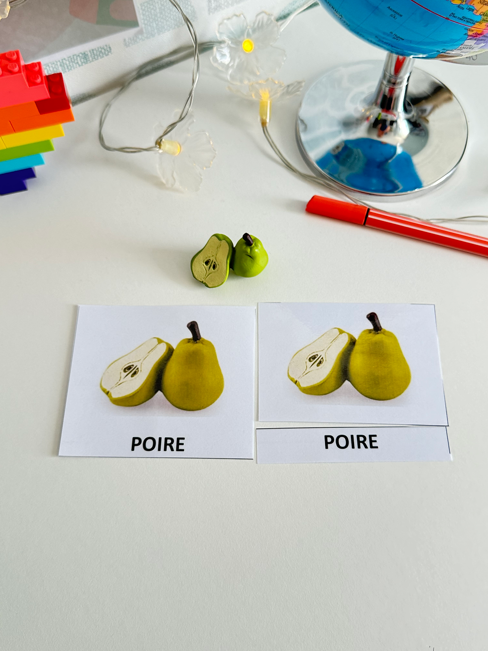Miniature : Kit langage Montessori enfant – Fruits & légumes (figurines + cartes)