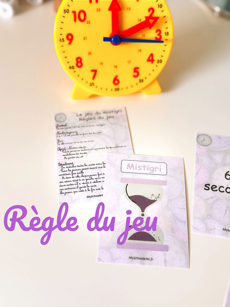 Miniature : Durées : Mistigri et Memory ( Vocabulaire et équivalence)