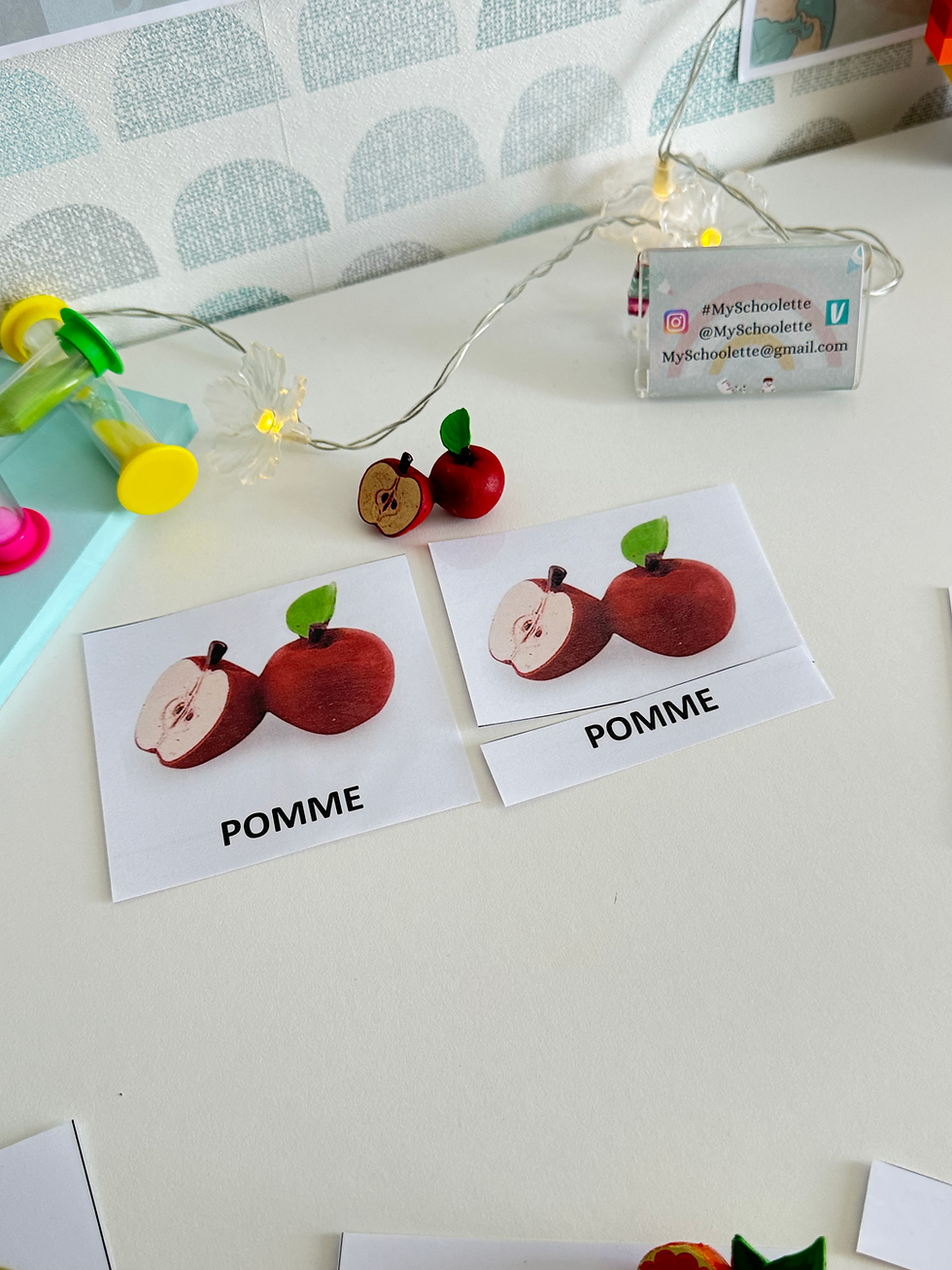 Miniature : Kit langage Montessori enfant – Fruits & légumes (figurines + cartes)