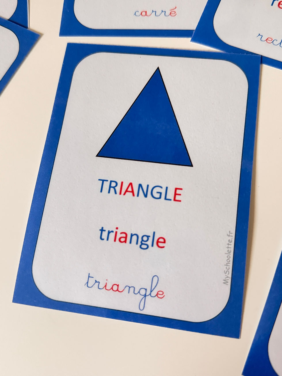 Miniature : 16 cartes des formes nomenclature Montessori 
