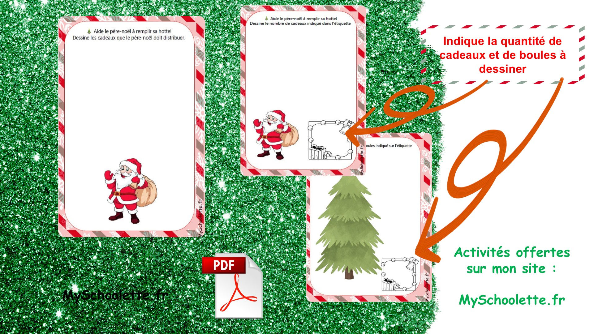 3 activités PDF sur le thème de noël