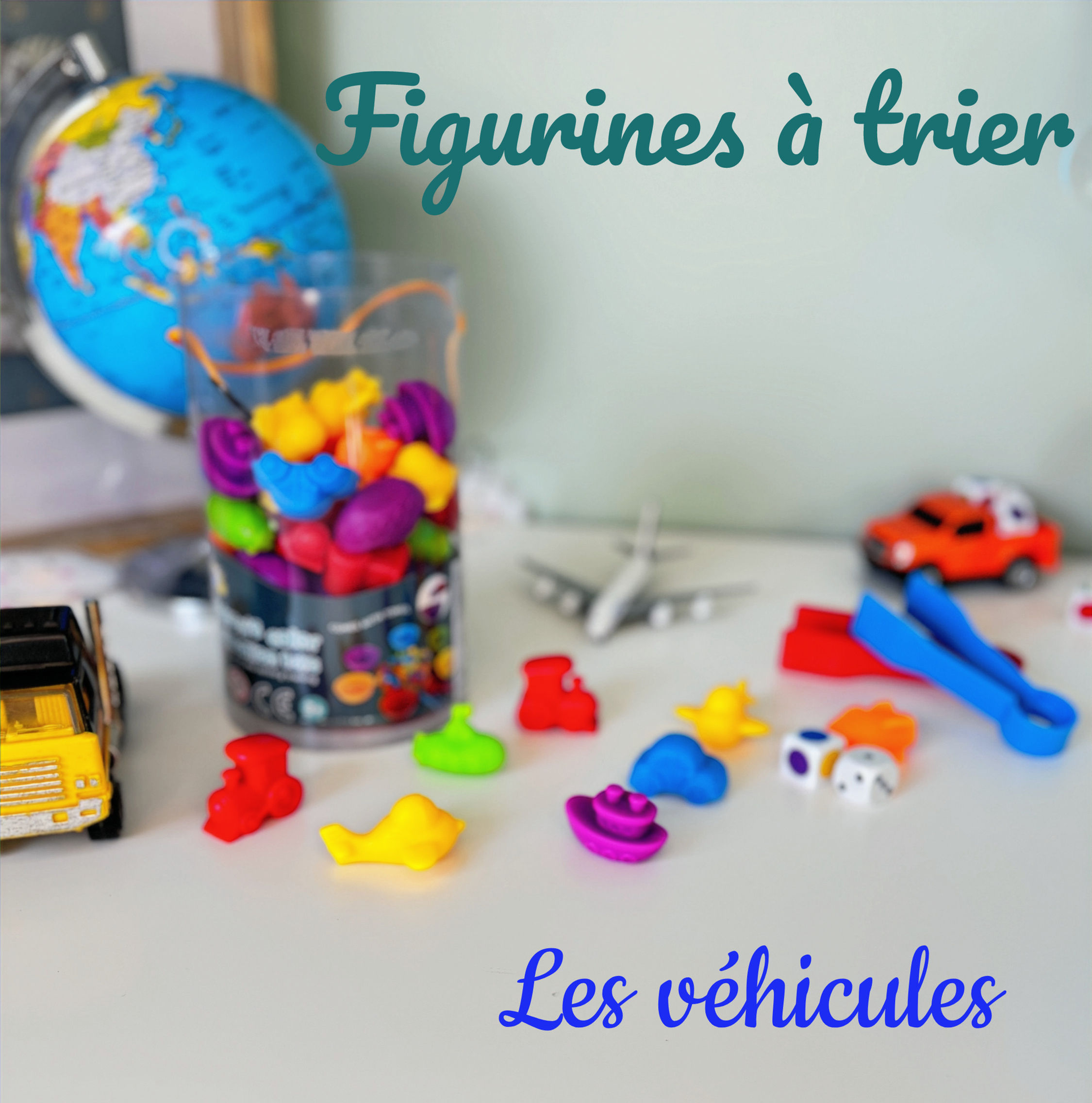 Figurines de couleurs à trier : Les Véhicules