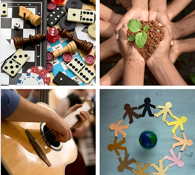 game club, earth club, guitar club, community