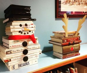 snowman and reindeer mande of books