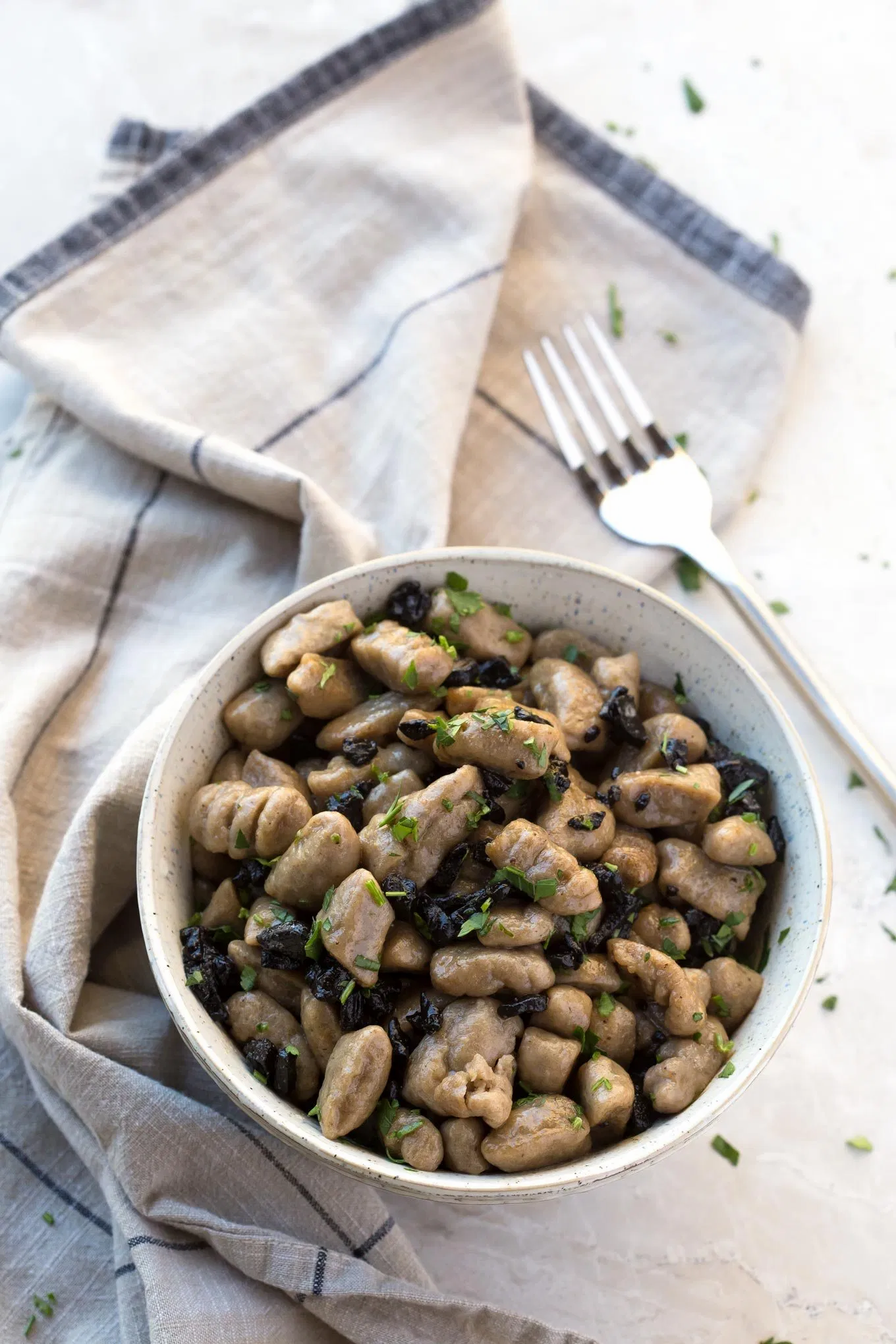 Black Garlic Gnocchi with Butter Sauce