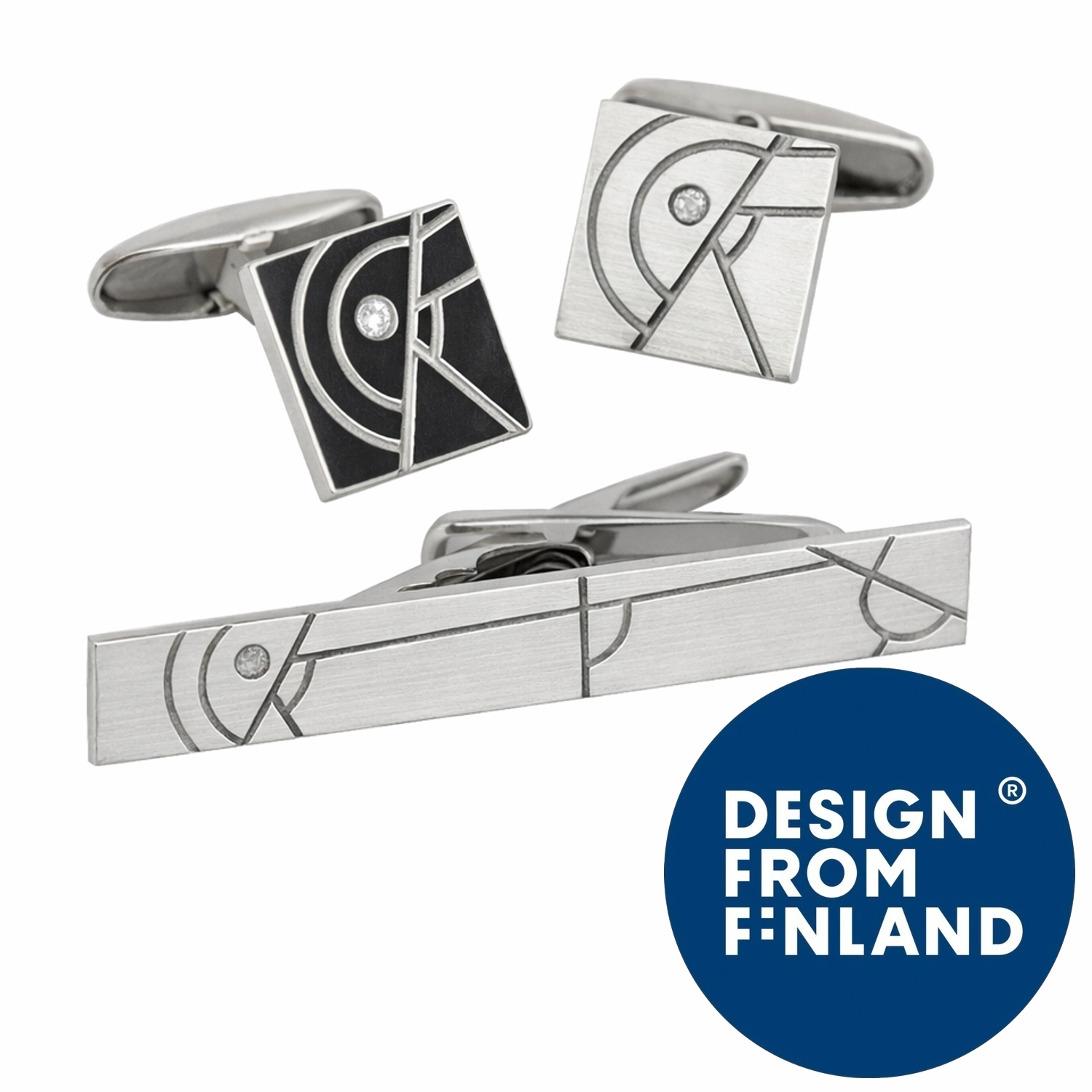 Rajat-kalvosinnapit ja -solmioneula