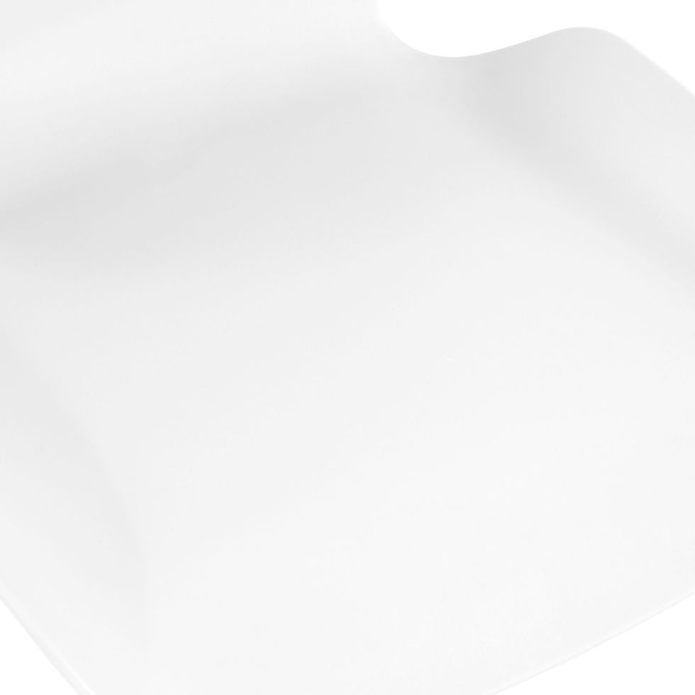 Thumbnail: Carnaby kitchen chairs, white plastic seat with black legs (pair)