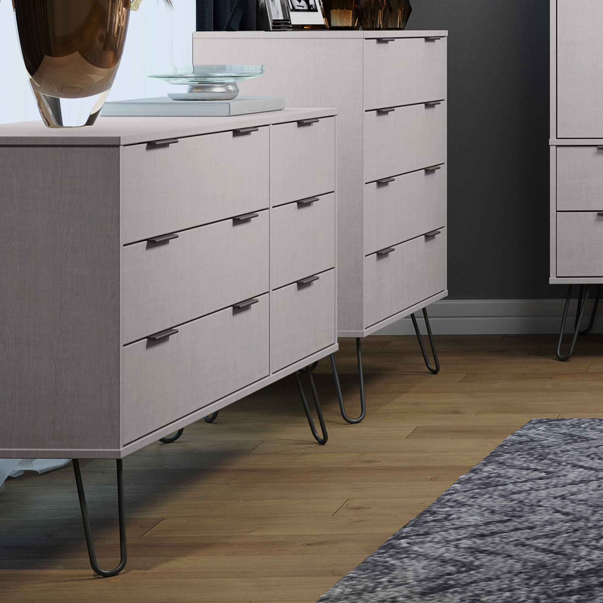 3+3 drawer wide chest of drawers
