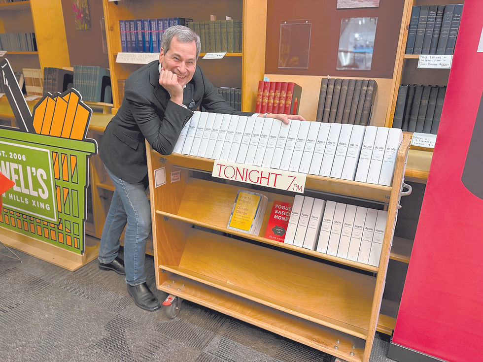 David Pogue at Powell's Books in Portland, Ore. His nationwide tour took him from South Salem to the Silicon Valley. NICKI POGUE PHOTO